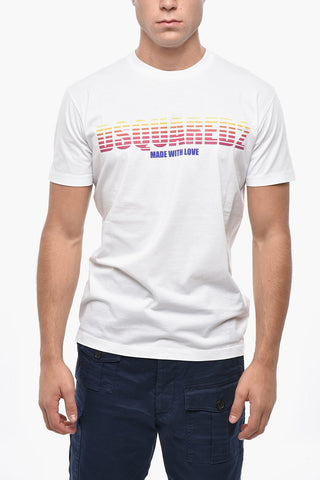 Rundhals-T-Shirt aus Baumwolle mit Logo-Print