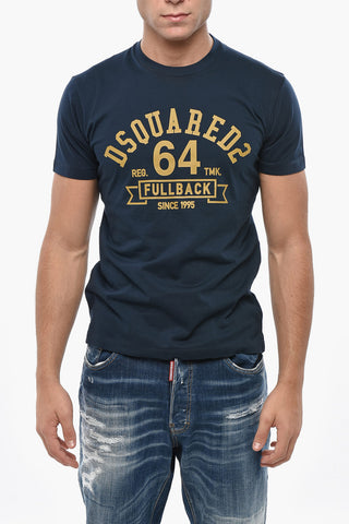 T-Shirt Girocollo in Cotone con Stampa