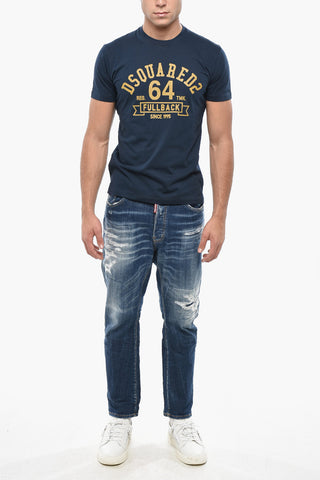 T-Shirt Girocollo in Cotone con Stampa