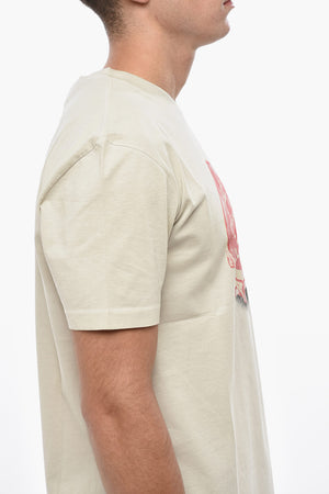 Rundhals-T-Shirt aus Baumwolle mit Print