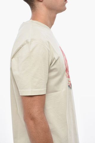 Rundhals-T-Shirt aus Baumwolle mit Print