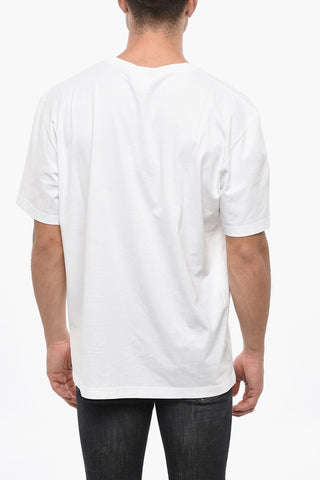 Baumwoll-Rundhals-T-Shirt mit Monogramm