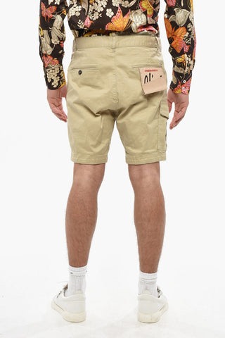 Shorts In Gabardina di Cotone con Passanti