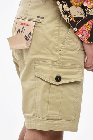 Shorts In Gabardina di Cotone con Passanti