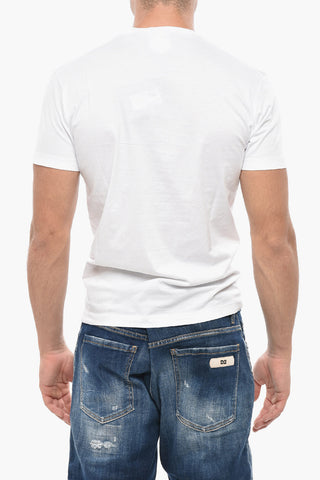 Baumwoll-T-Shirt mit Rundhalsausschnitt und Print