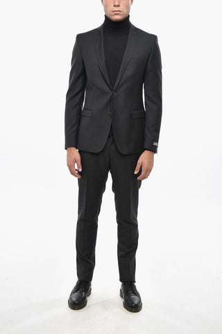 Virgin Wool Suit with Check Pattern