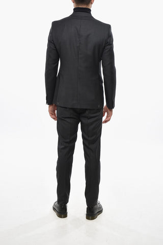 Virgin Wool Suit with Check Pattern