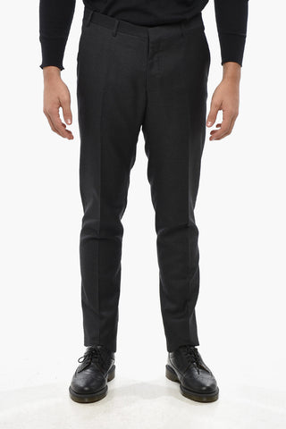 Virgin Wool Suit with Check Pattern