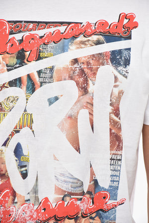 Rundhals-T-Shirt aus Baumwolle mit Print