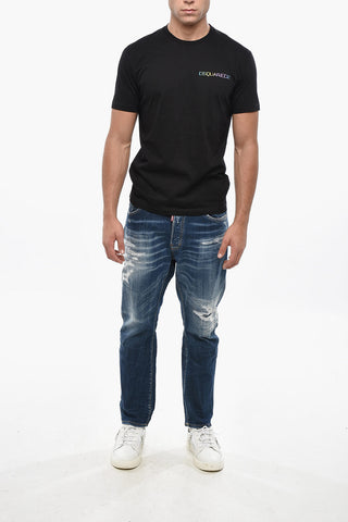 Cotton Crewneck T-Shirt With Logo