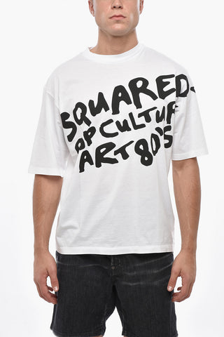 Rundhals-T-Shirt aus Baumwolle mit Print