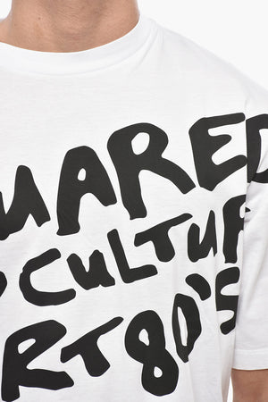 Rundhals-T-Shirt aus Baumwolle mit Print