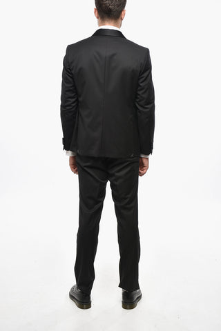 Virgin Wool Tuxedo with Two Vents and Shawl Collar