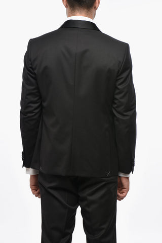 Virgin Wool Tuxedo with Two Vents and Shawl Collar