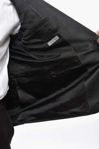 Virgin Wool Tuxedo with Two Vents and Shawl Collar