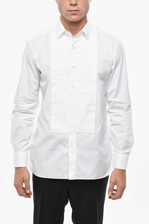 Cotton Poplin Tuxedo Shirt with Cufflinks