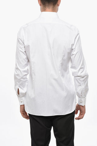 Camicia Tuxedo in Popeline di Cotone con Gemelli
