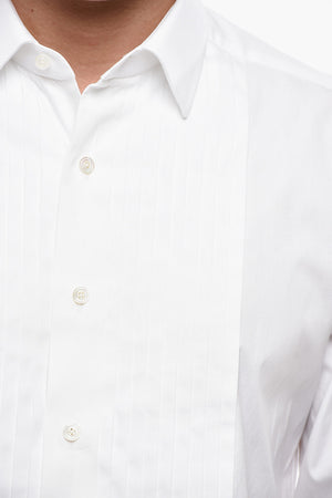 Cotton Poplin Tuxedo Shirt with Cufflinks
