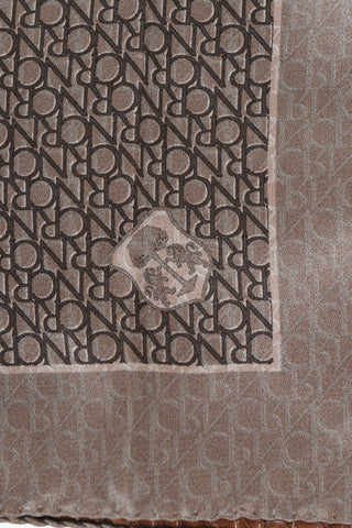 Fazzoletto da Taschino in Seta con Logo All-Over