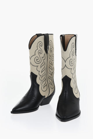 Two-Tone Leather-and-Suede Western Boots DUERTO