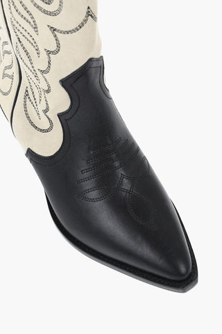 Two-Tone Leather-and-Suede Western Boots DUERTO