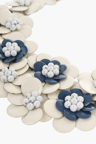Collana in Nastro di Tessuto con Design Floreale