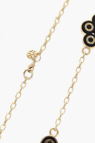 Golden Effect Metal CLOVER ROSARY Long Necklace with Resin Details