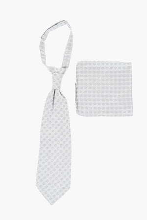 Patterned Silk Ascot Tie with Matching Pocket Square