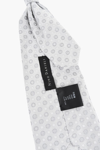 Patterned Silk Ascot Tie with Matching Pocket Square