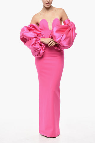 Sheath Dress KARINA with Sweetheart Neckline and Removable Puff Sleeves