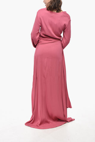 Maxikleid im Wickelstil mit langen Ärmeln