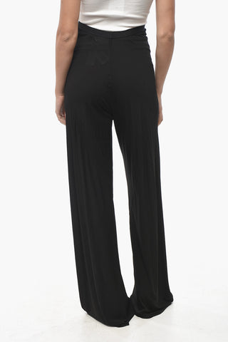 High-waisted Stretch Fabric Palazzo Pants
