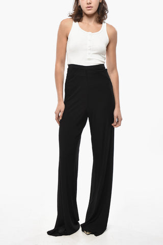 High-waisted Stretch Fabric Palazzo Pants