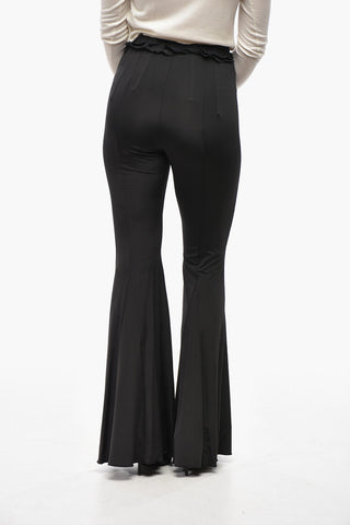 Ausgestellte High-Waist-Hose mit Korsett-Effekt-Detail