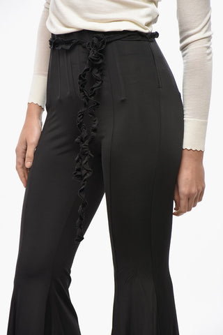 Ausgestellte High-Waist-Hose mit Korsett-Effekt-Detail