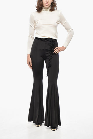 Ausgestellte High-Waist-Hose mit Korsett-Effekt-Detail