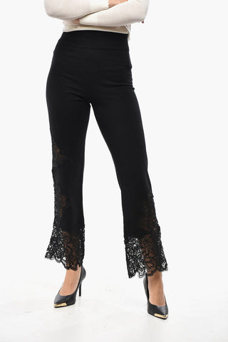 Cashmere Trousers With Lace Hem