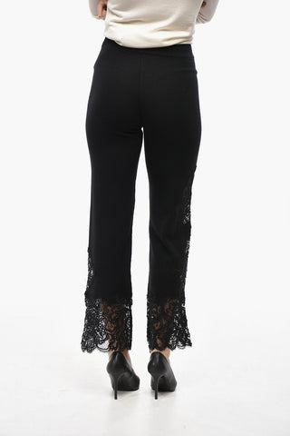 Cashmere Trousers With Lace Hem