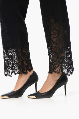 Cashmere Trousers With Lace Hem