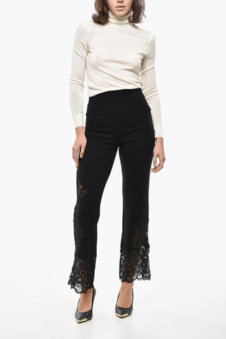 Cashmere Trousers With Lace Hem