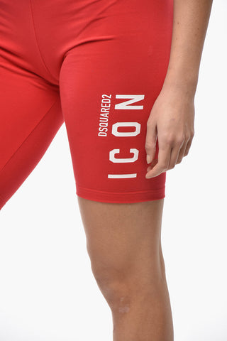 ICON 스트레치 코튼 사이클 숏츠 프린트 로고