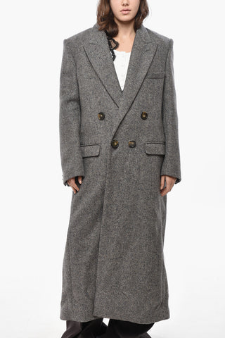 Double-Breasted Coat with Oversized Design
