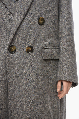 Double-Breasted Coat with Oversized Design