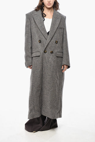 Double-Breasted Coat with Oversized Design