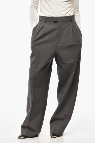 Pantaloni a 2 Pince in Misto Lana