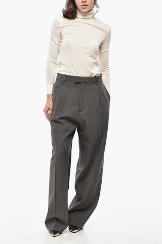 Double-pleated Wool Blend Pants