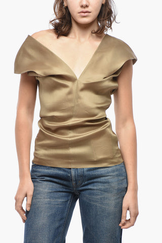 Top in Organza di Seta con Zip Posteriore