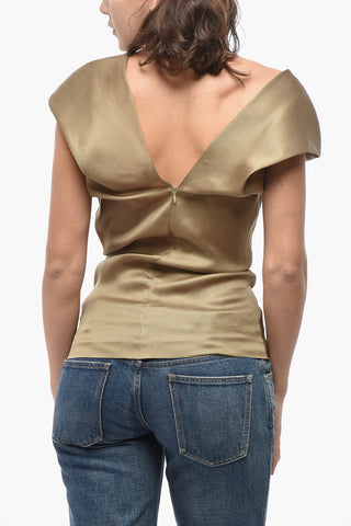 Top in Organza di Seta con Zip Posteriore