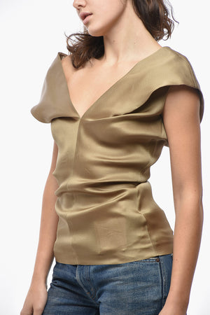 Top in Organza di Seta con Zip Posteriore