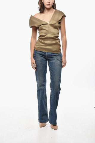 Top in Organza di Seta con Zip Posteriore